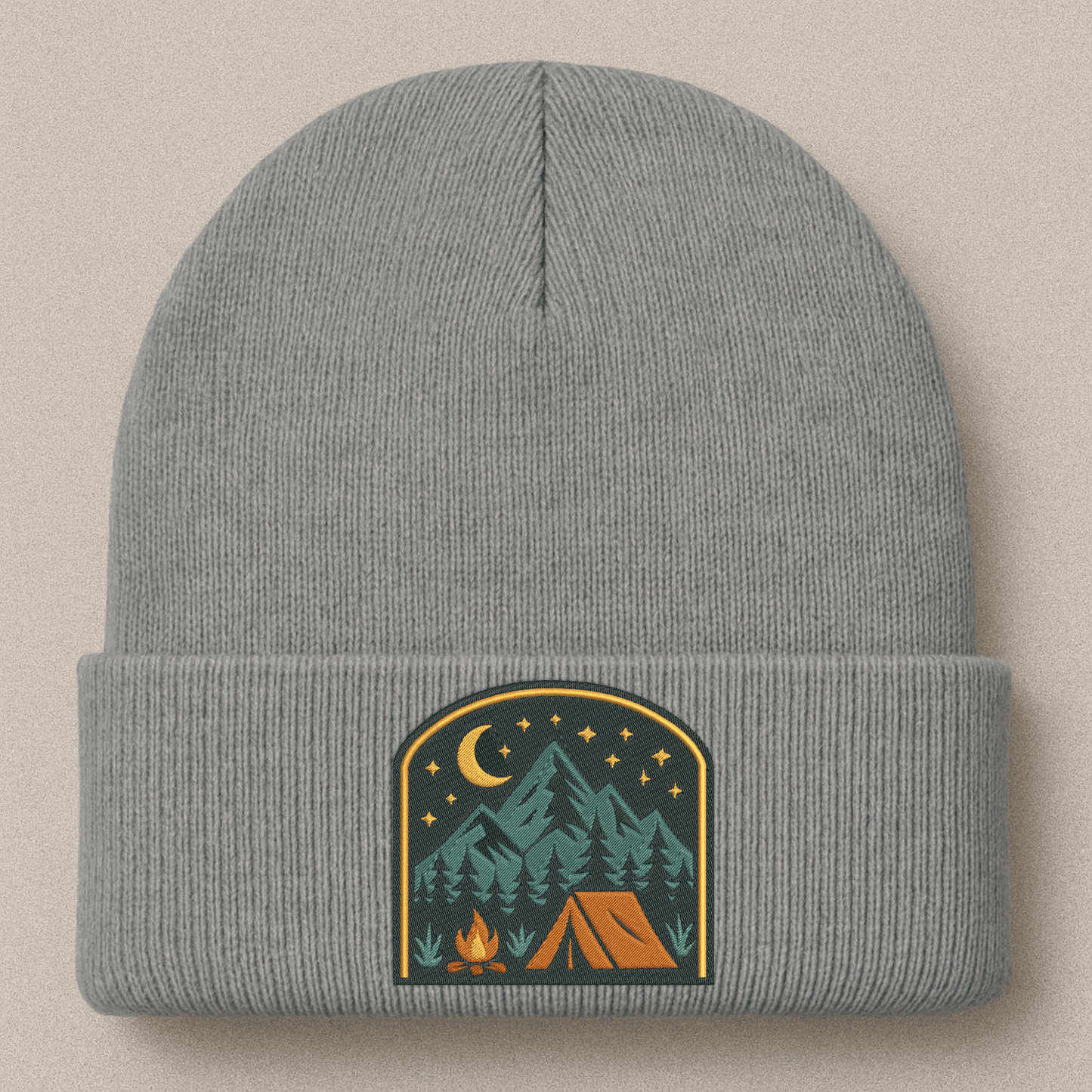 Hiker-themed embroidery design