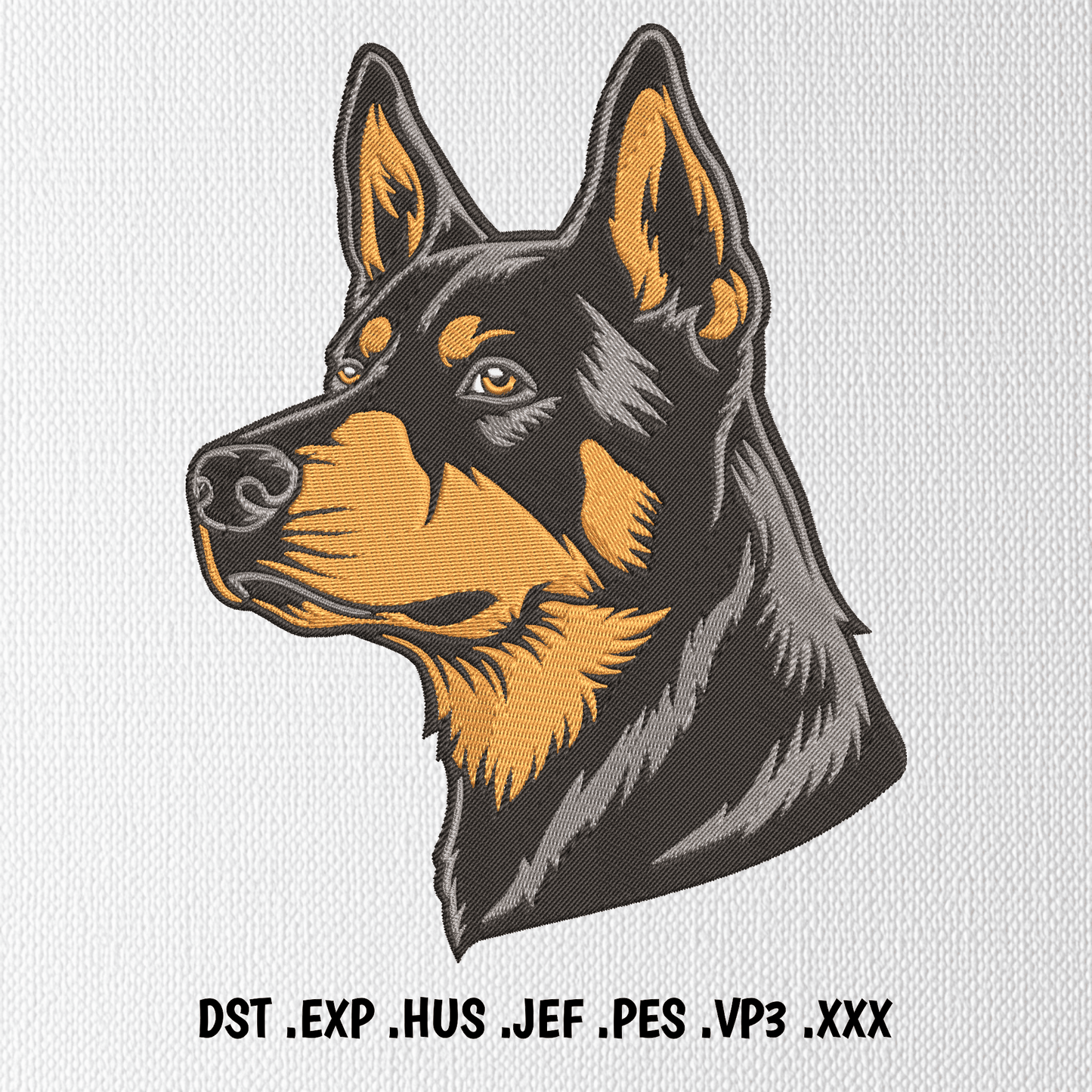 Doberman Embroidery Design – PES, DST, VP3, JEF, EXP, HUS Formats