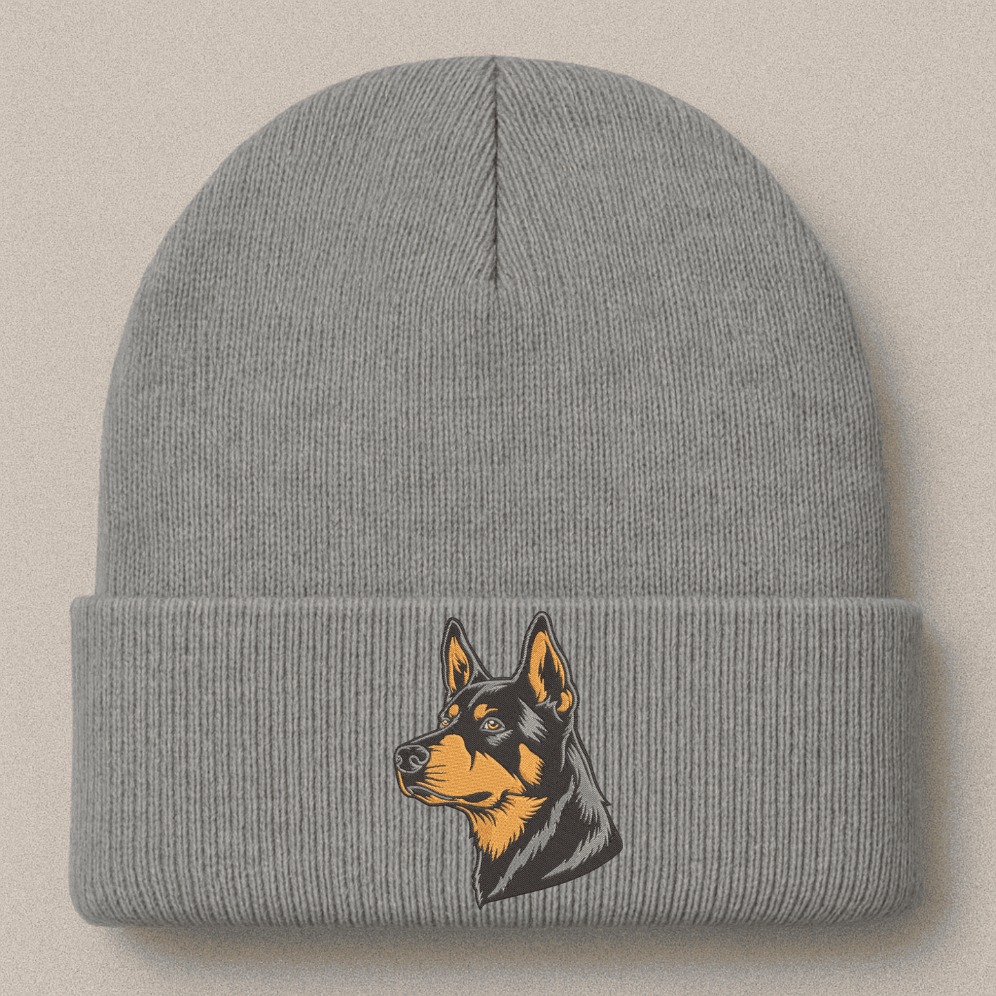 Doberman head stitch design for clothing