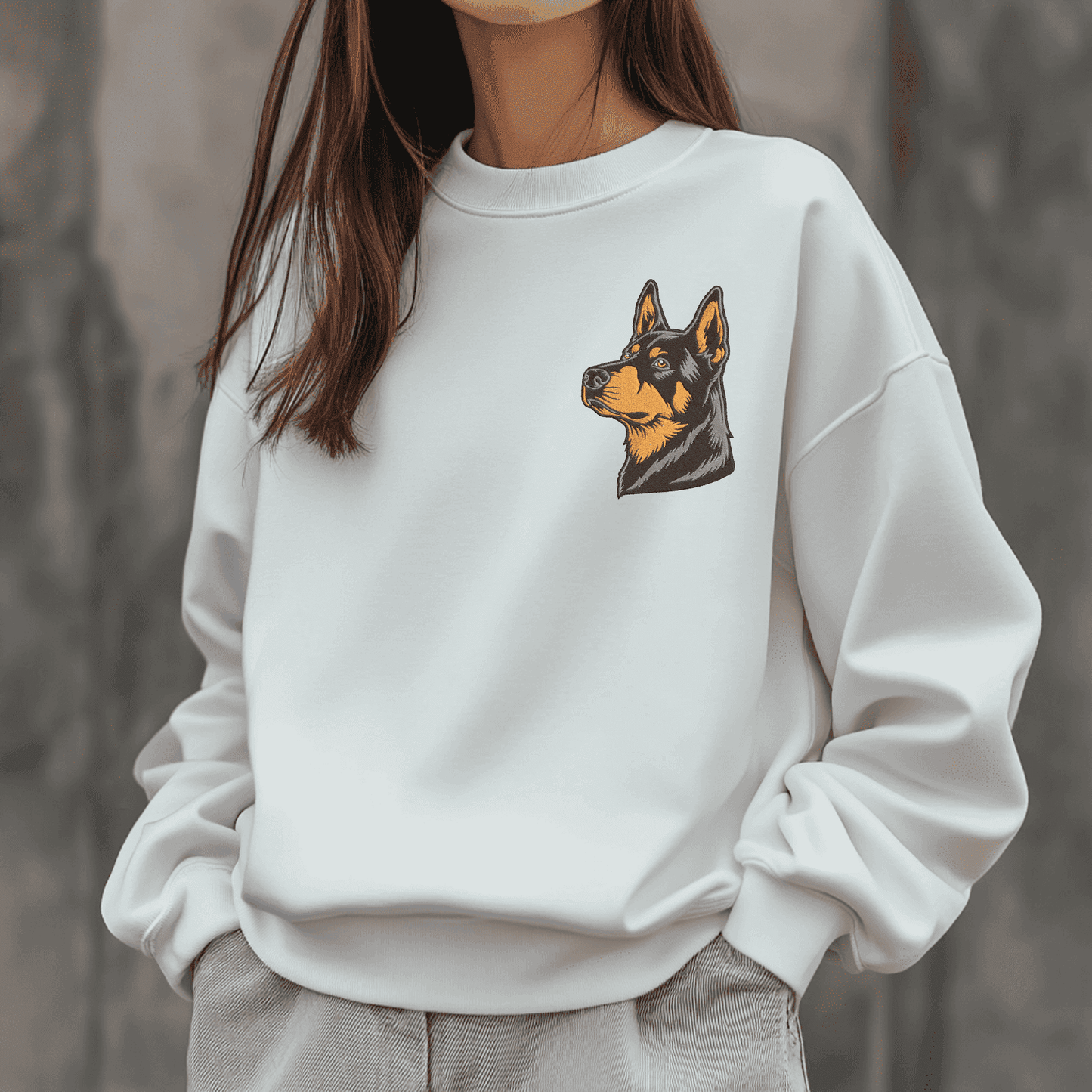Doberman embroidery pattern for hoodies