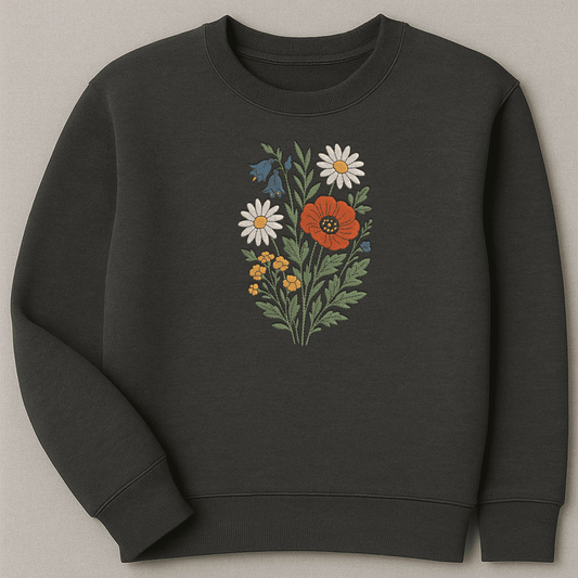 Delicate floral embroidery in PES and DST formats