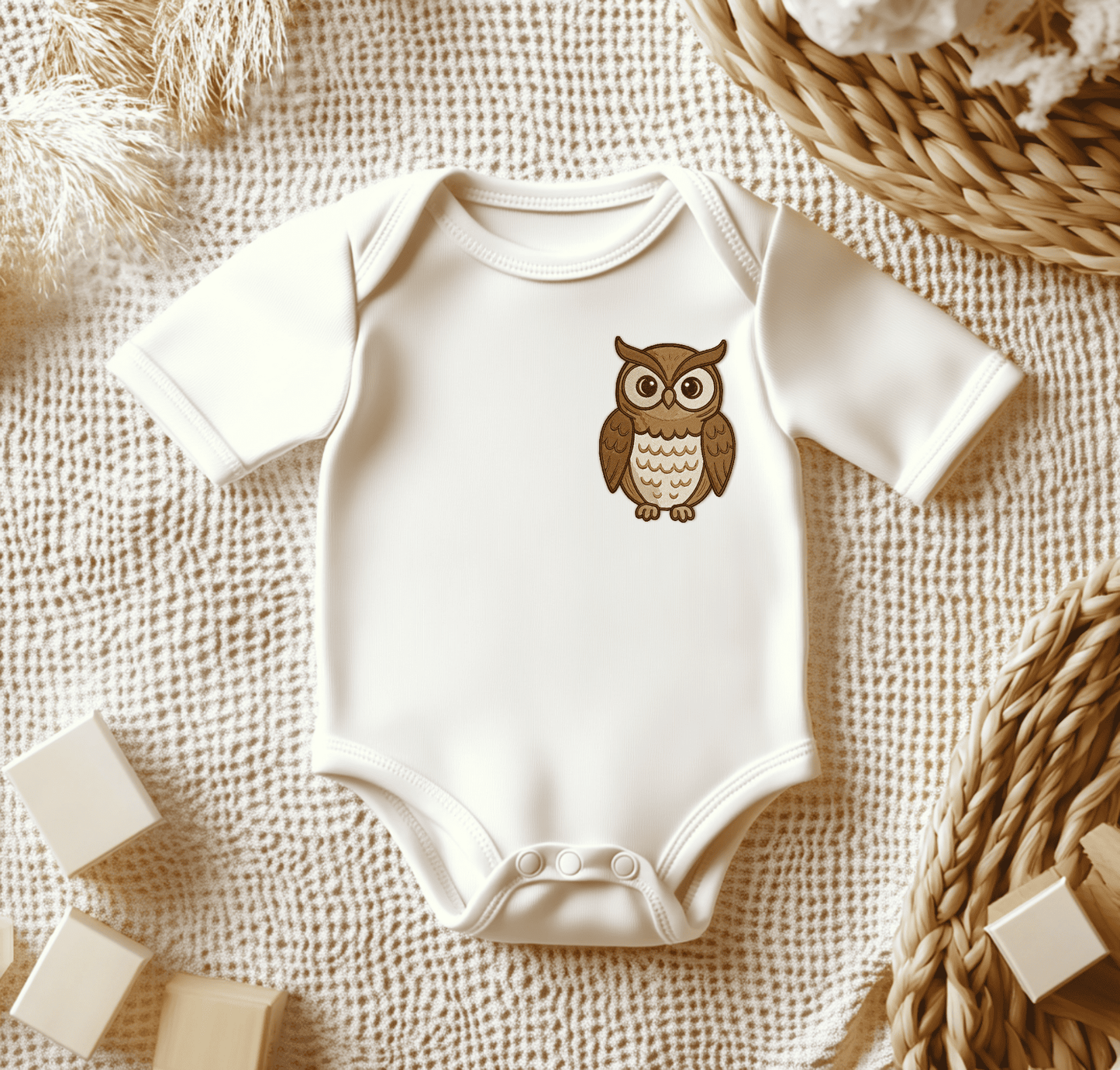 Mystical owl embroidery for accessories