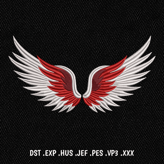 Embroidery design of angel wings