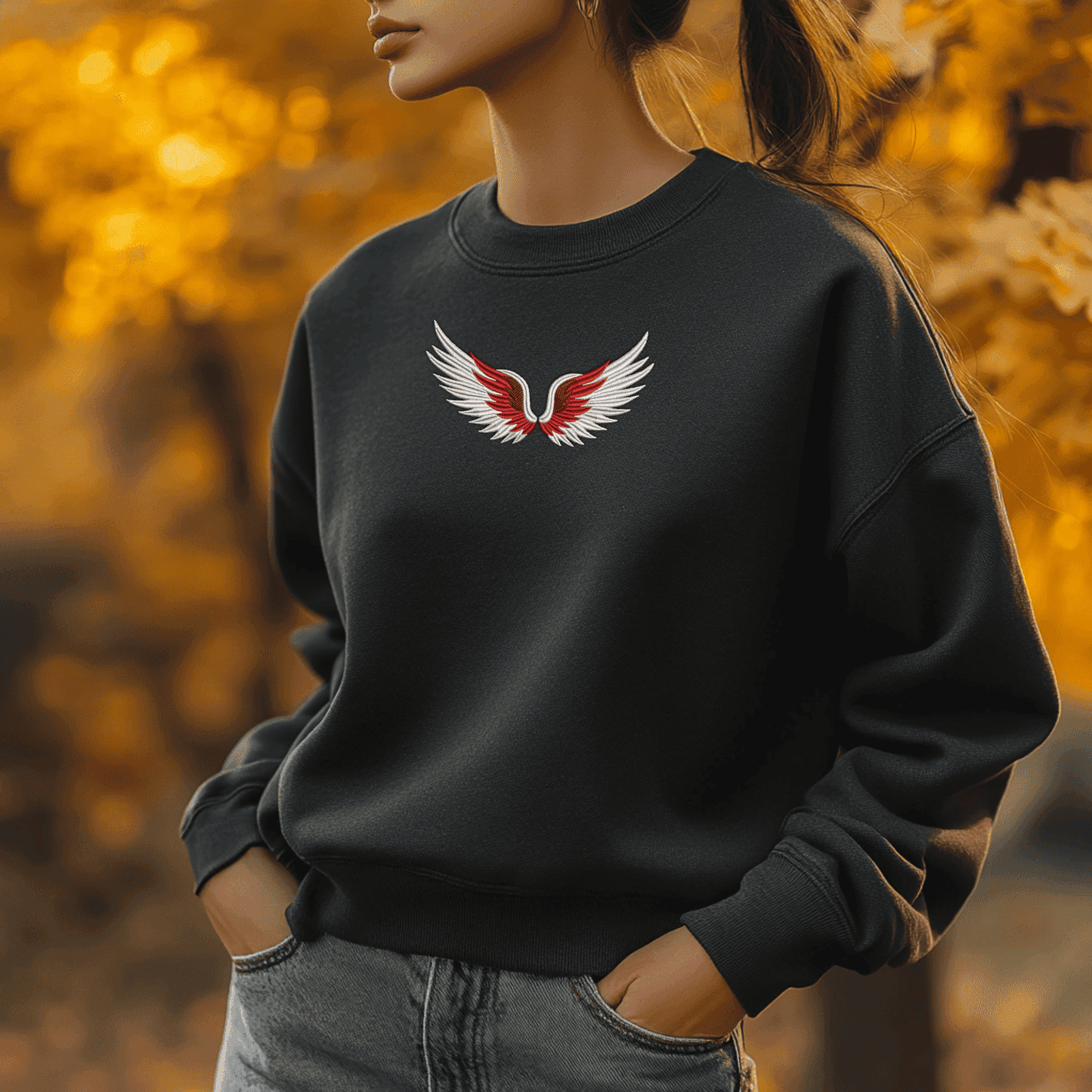 Memorial wing stitch design