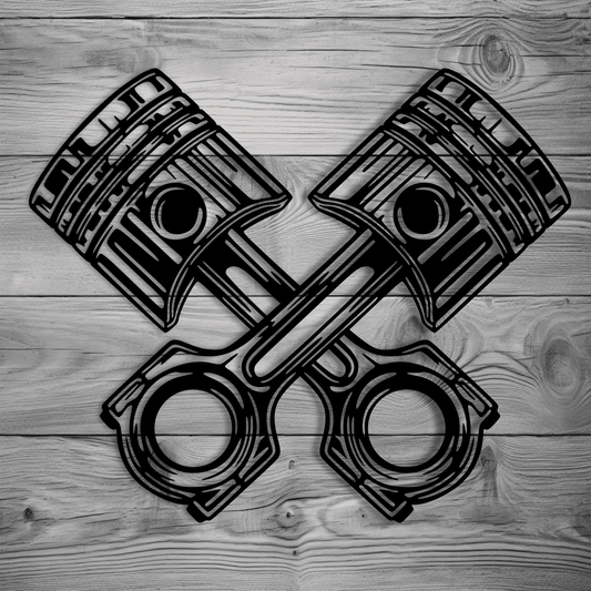 Engine piston vector design for laser cutting