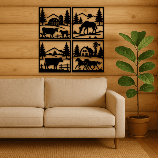 Cow farm panel SVG for rustic wall art