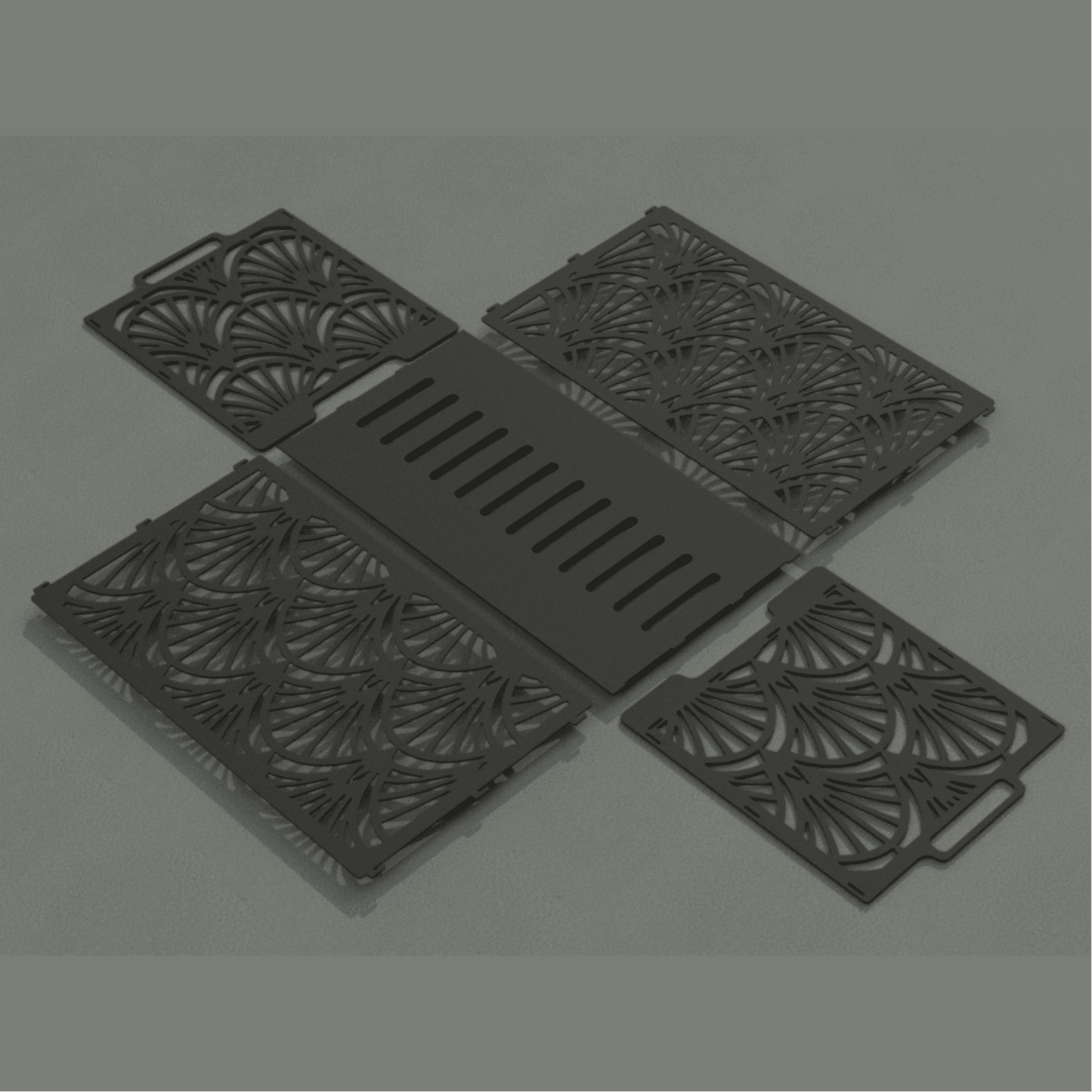 Modern fireplace log holder DXF SVG cutting files