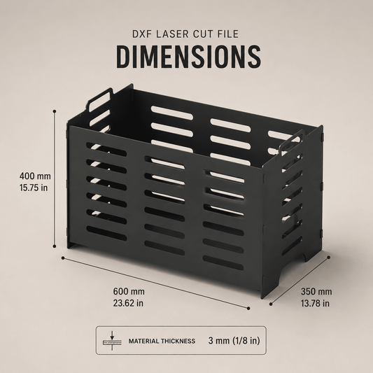Metal firewood rack laser cut project for DIY fabrication