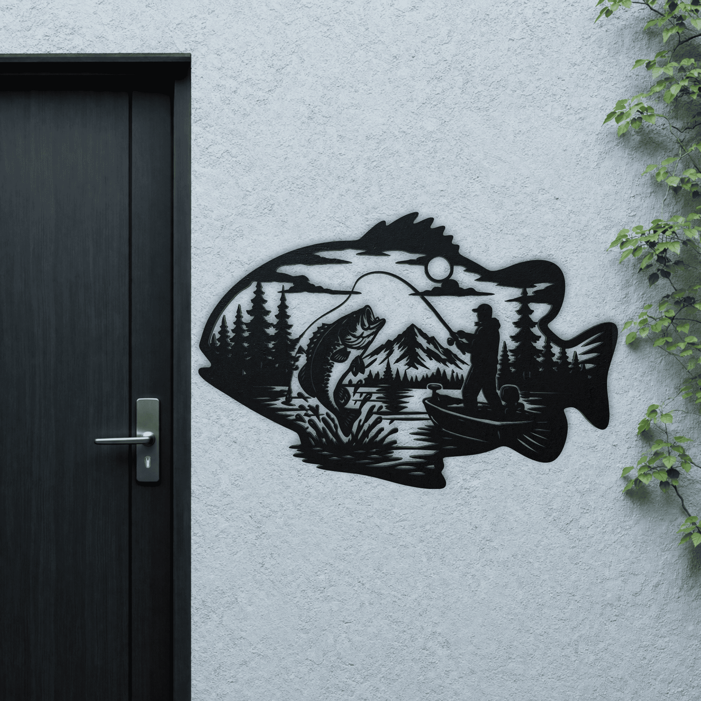 Outdoor fishing wall art SVG file