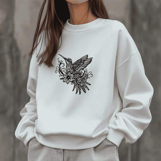 Floral bird DXF cut file for Cricut