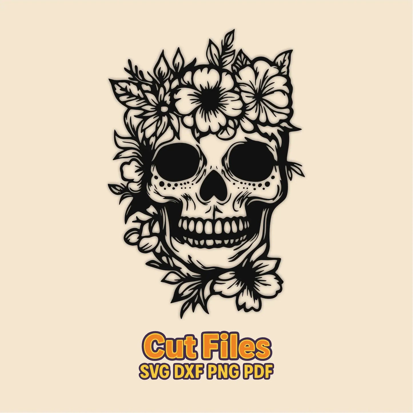 skull cnc laser cut file