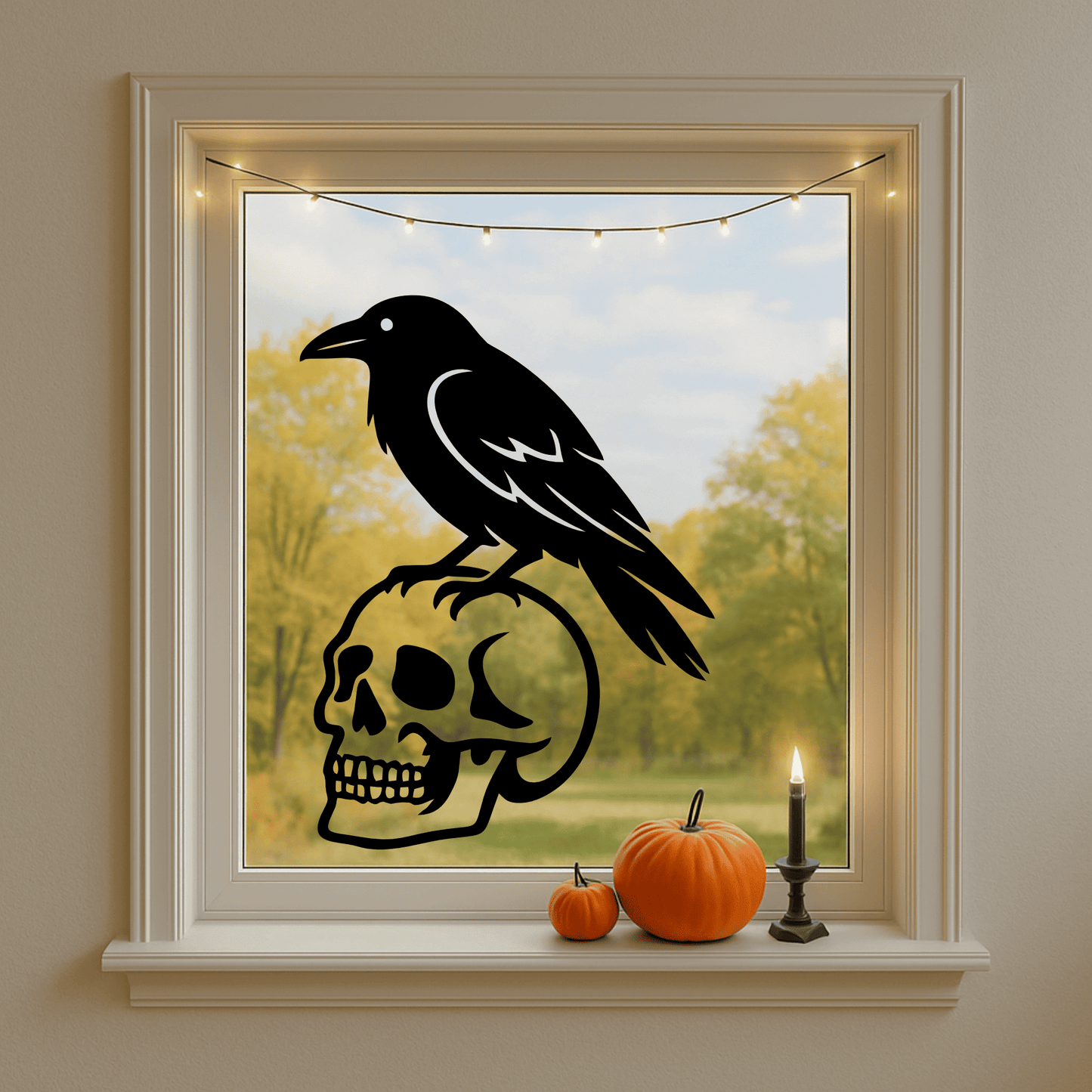 Raven skull floral design SVG PNG for CNC plasma and wall decor