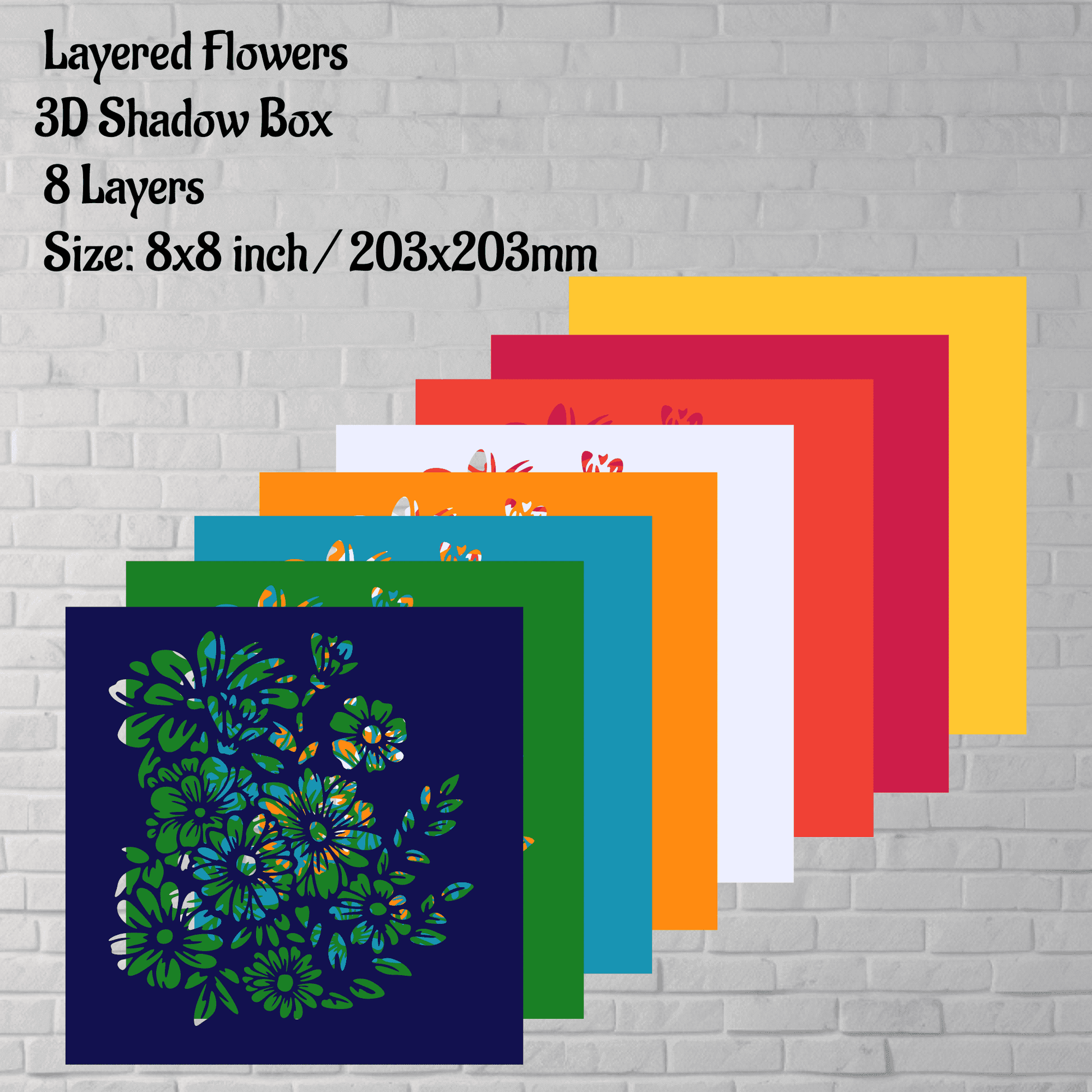 3d shadow box crafts, svg for cardstock, multilayer svg for cricut, dxf for silhouette