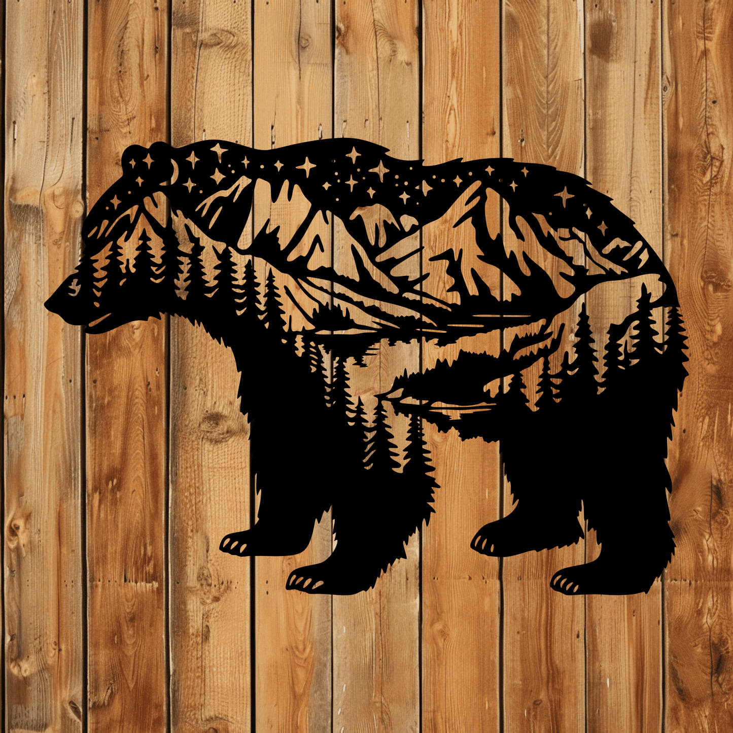 Rustic bear design in EPS format