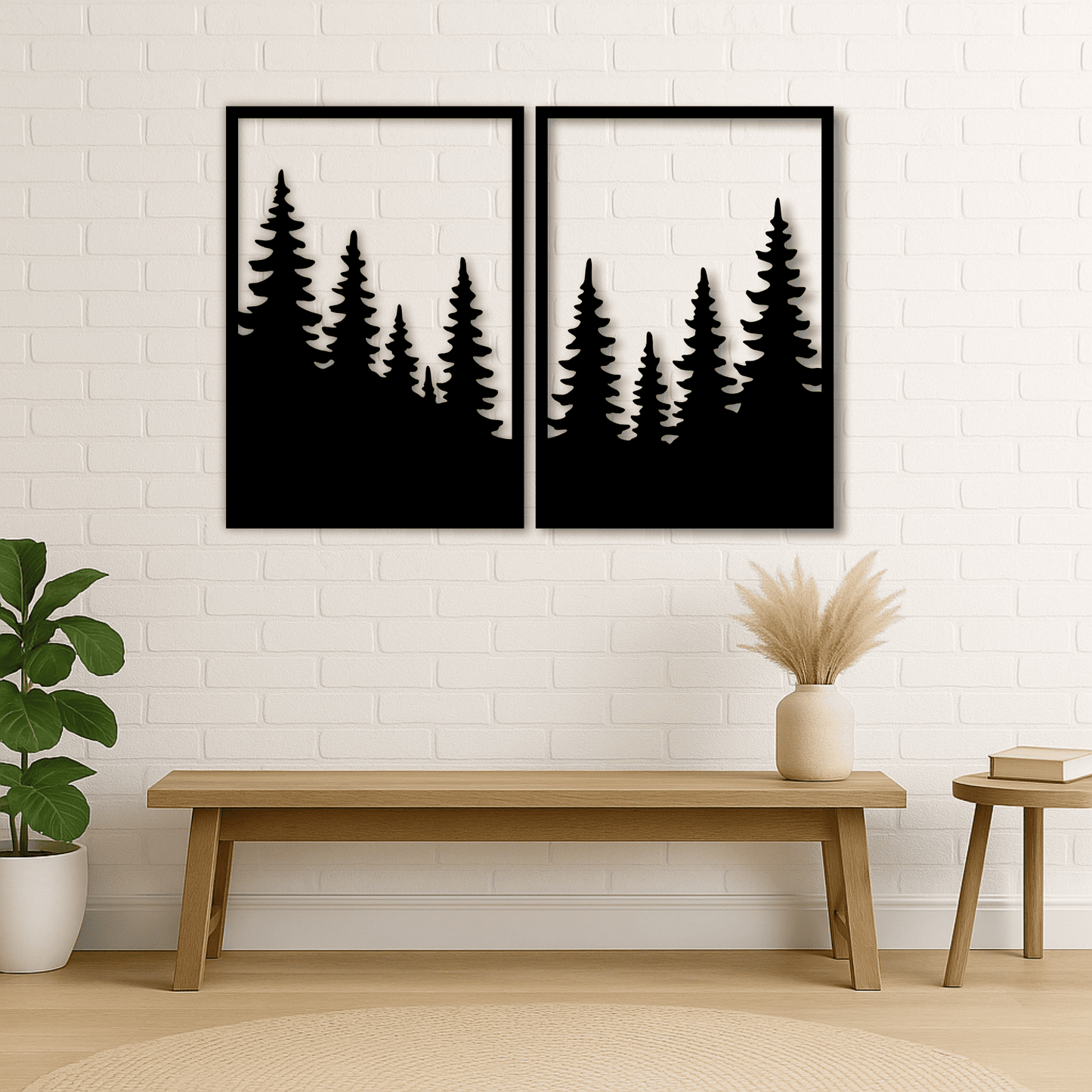 Laser cut pine tree panel design