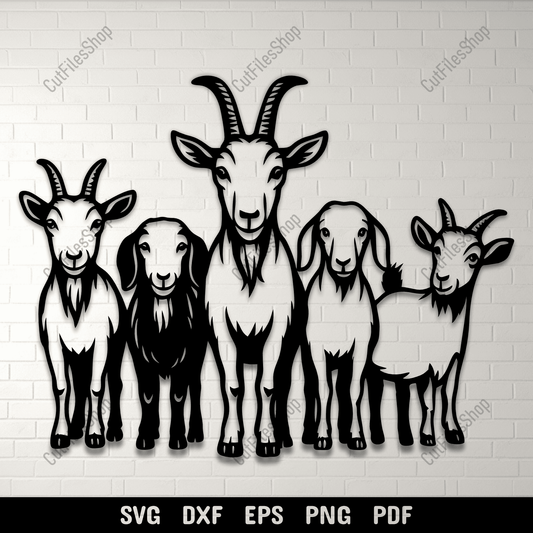 Goat family SVG cutting file for Cricut and Silhouette