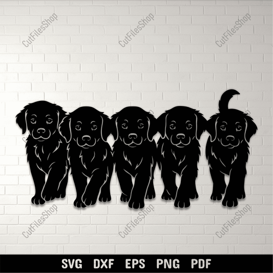 Golden Retriever puppies SVG file