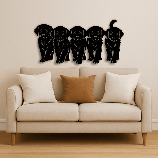 Dog puppies DXF for CNC and laser cutting