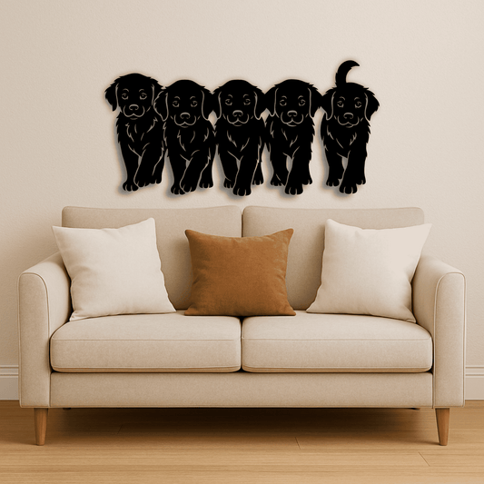 Dog puppies DXF for CNC and laser cutting