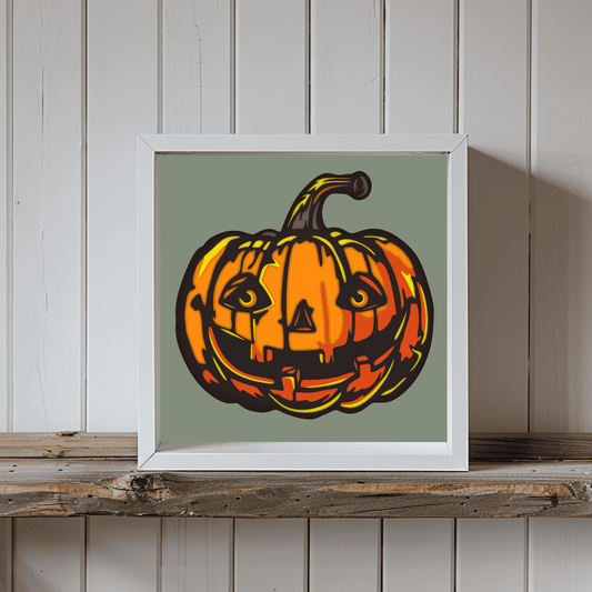 Halloween Pumpkin 3D Layered Shadow Box, DIY Papercut Template, DXF for Laser Cut, SVG for Cricut, Unique Home Decor