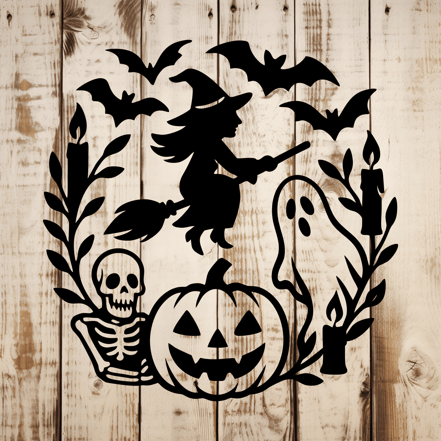 Skeleton and pumpkin DXF design for CNC plasma and laser cutters