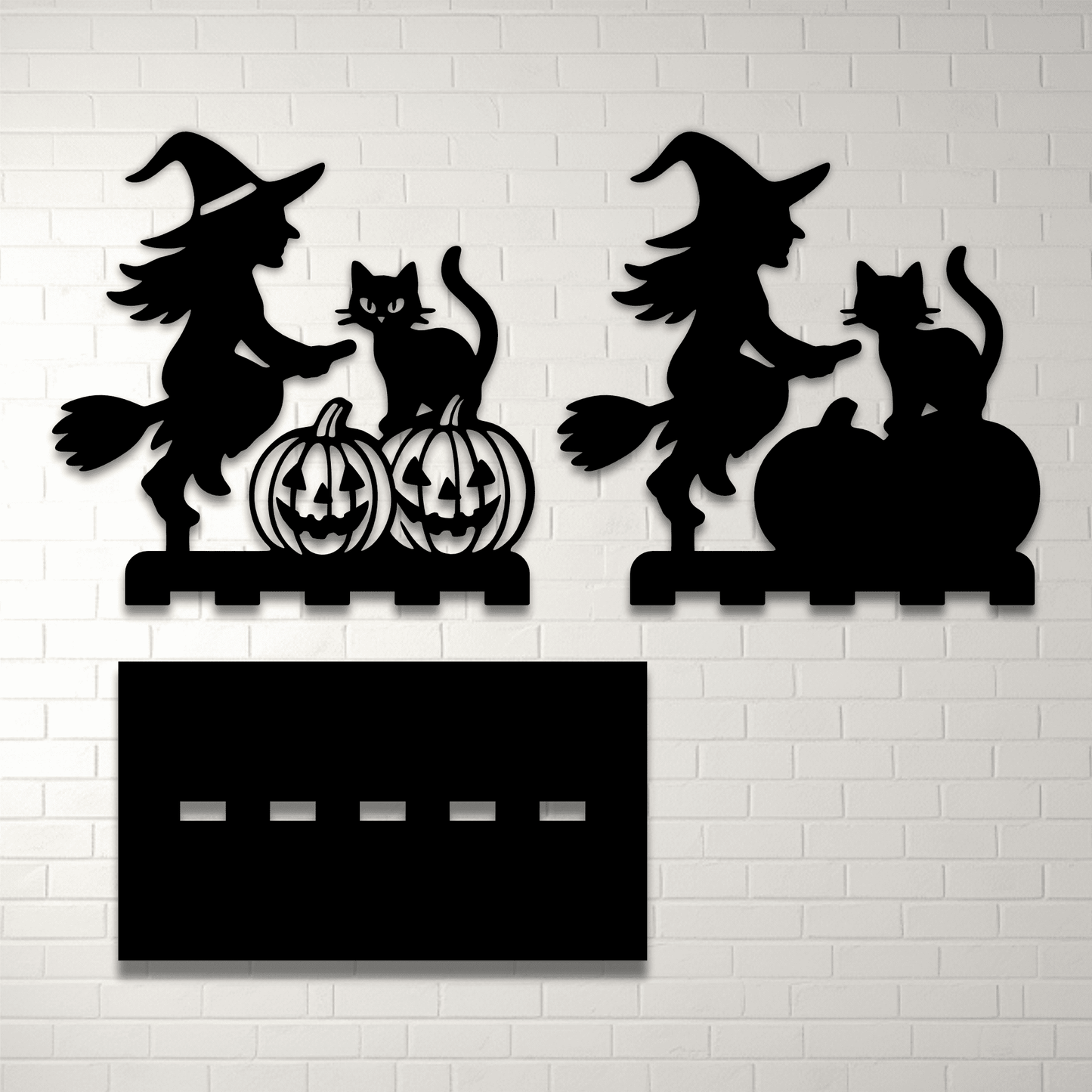 Halloween Witch Cat Pumpkin Statue – Layered SVG DXF Files for Laser Cutting