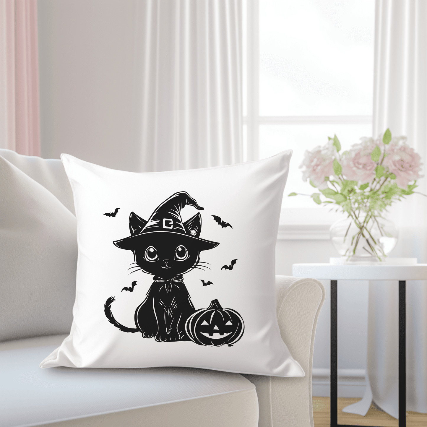 Halloween SVG Pack: Cat, Pumpkin for Cricut, Silhouette, CNC, Halloween Pillow Design