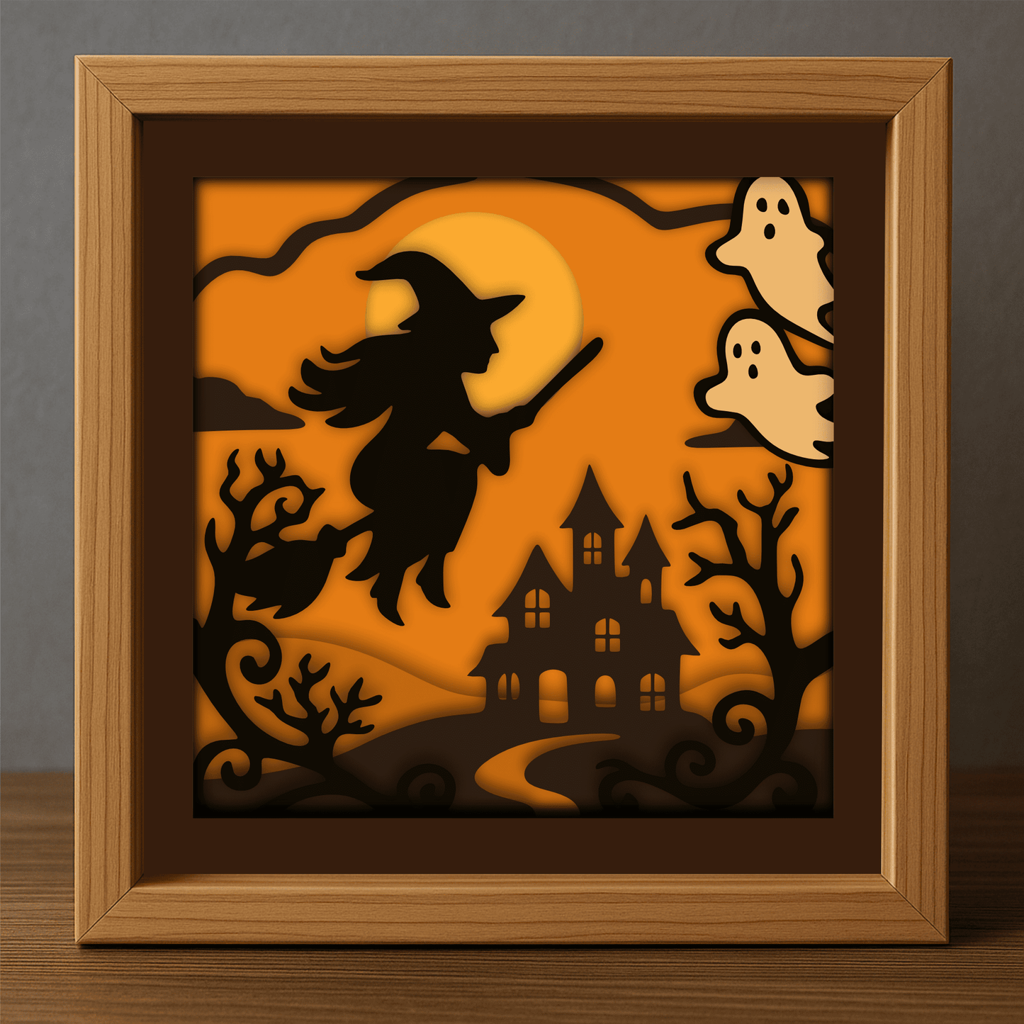 Halloween craft bundle of 4 shadow box templates for Glowforge