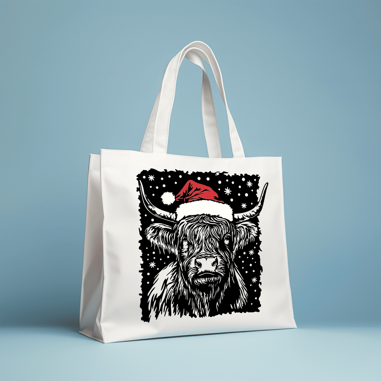 Christmas Highland Cow SVG, PNG, DXF for Cricut, Silhouette & Glowforge, CNC Cutting Files, Sublimation T-Shirt Design, Trendy PNG files