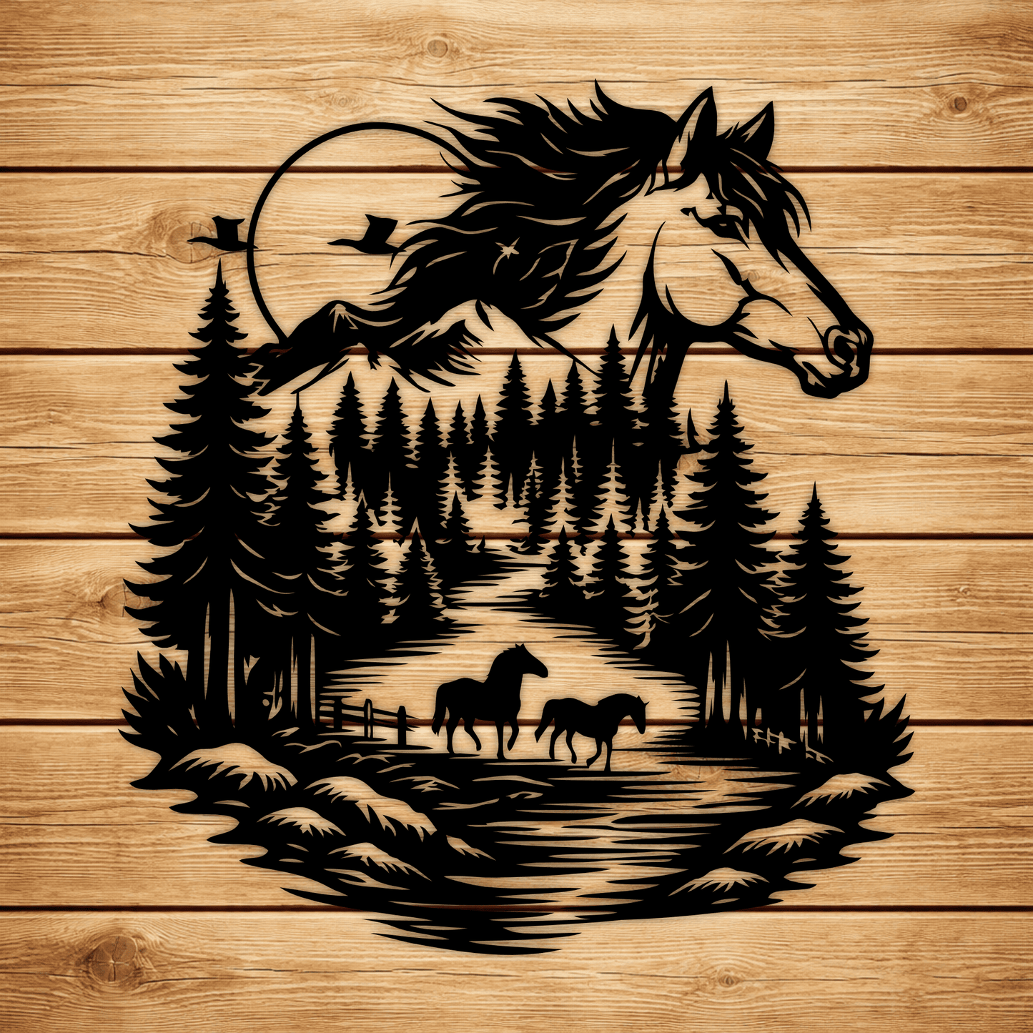 Glowforge western horse SVG