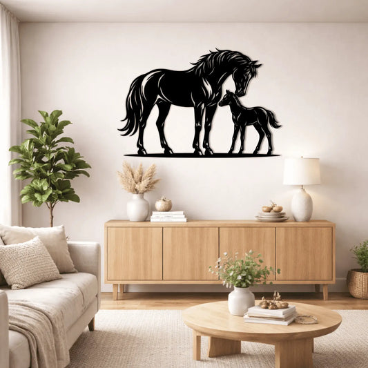 horse mother and baby svg design