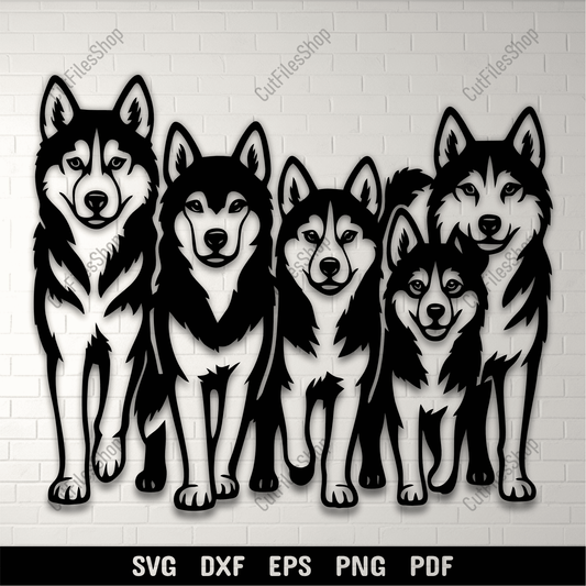 Husky pack SVG design for Cricut