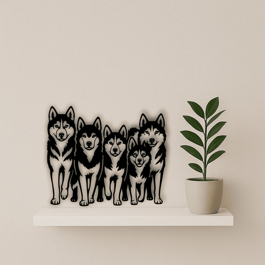 Wolf silhouette DXF file for CNC