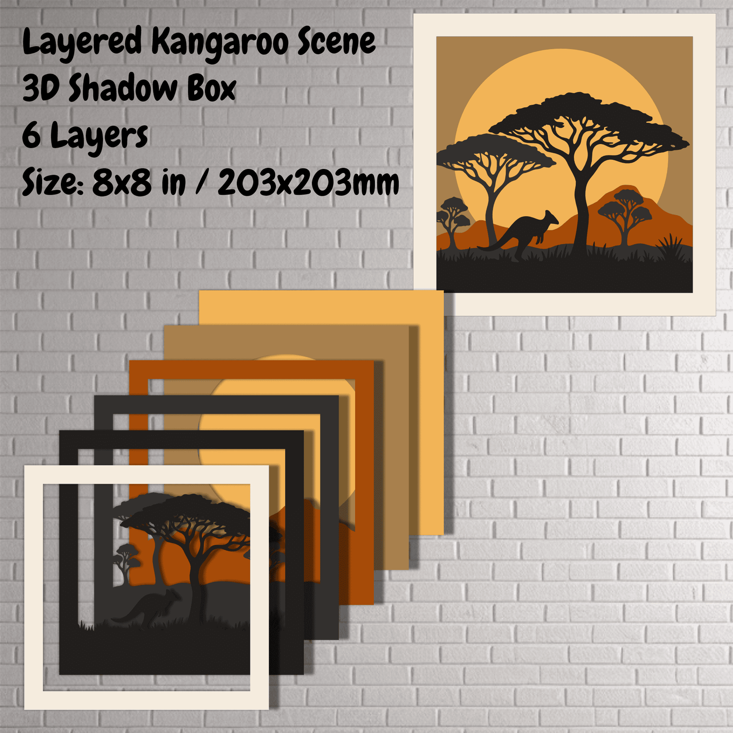 african landscape layered paper cut design