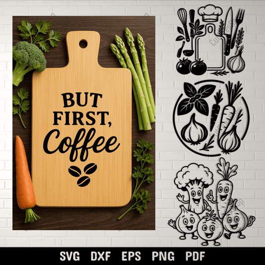 Cutting Board SVG DXF PNG Deisgns for Cricut crafts and Laser Engraving
