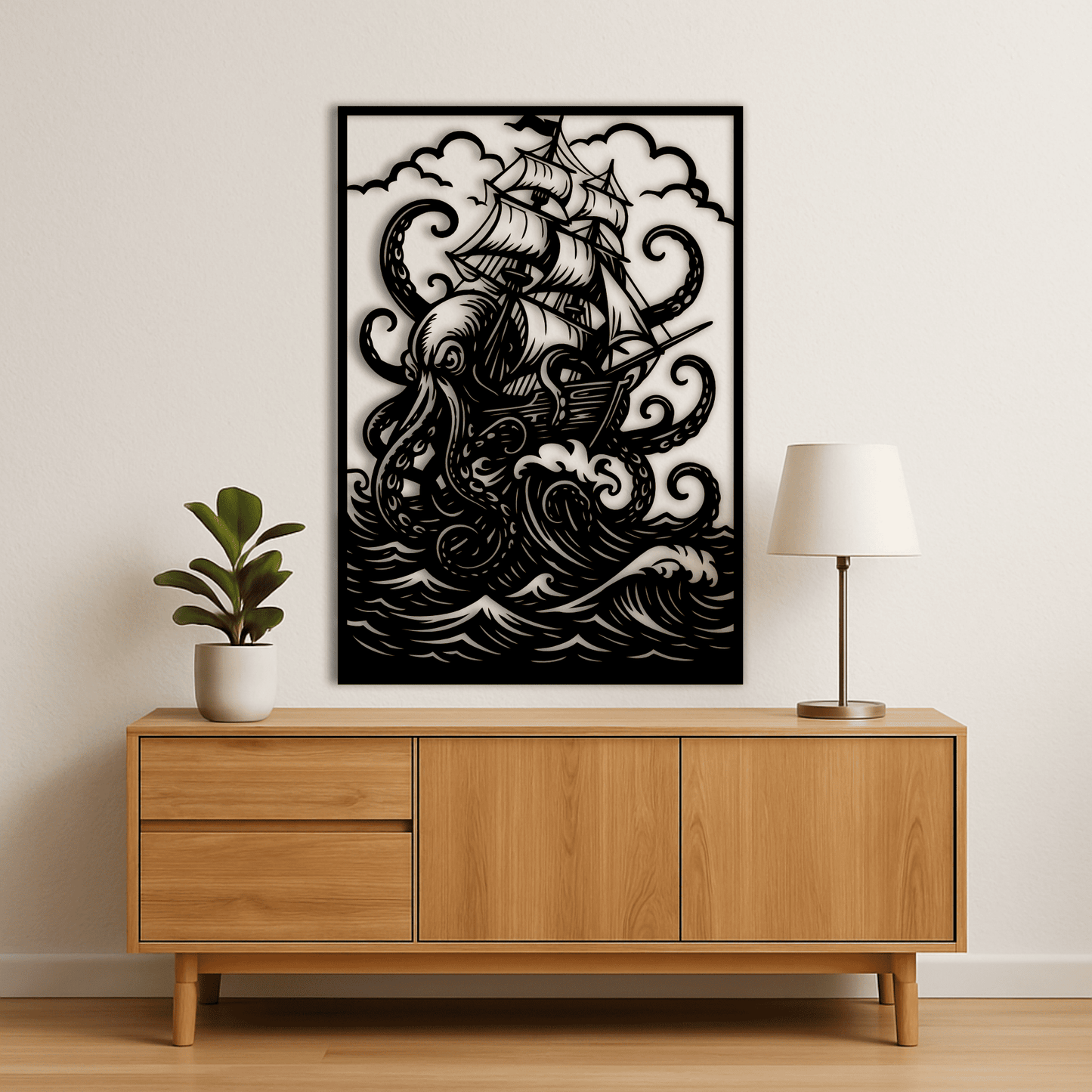 Kraken SVG DXF PNG PDF EPS for Glowforge engraving
