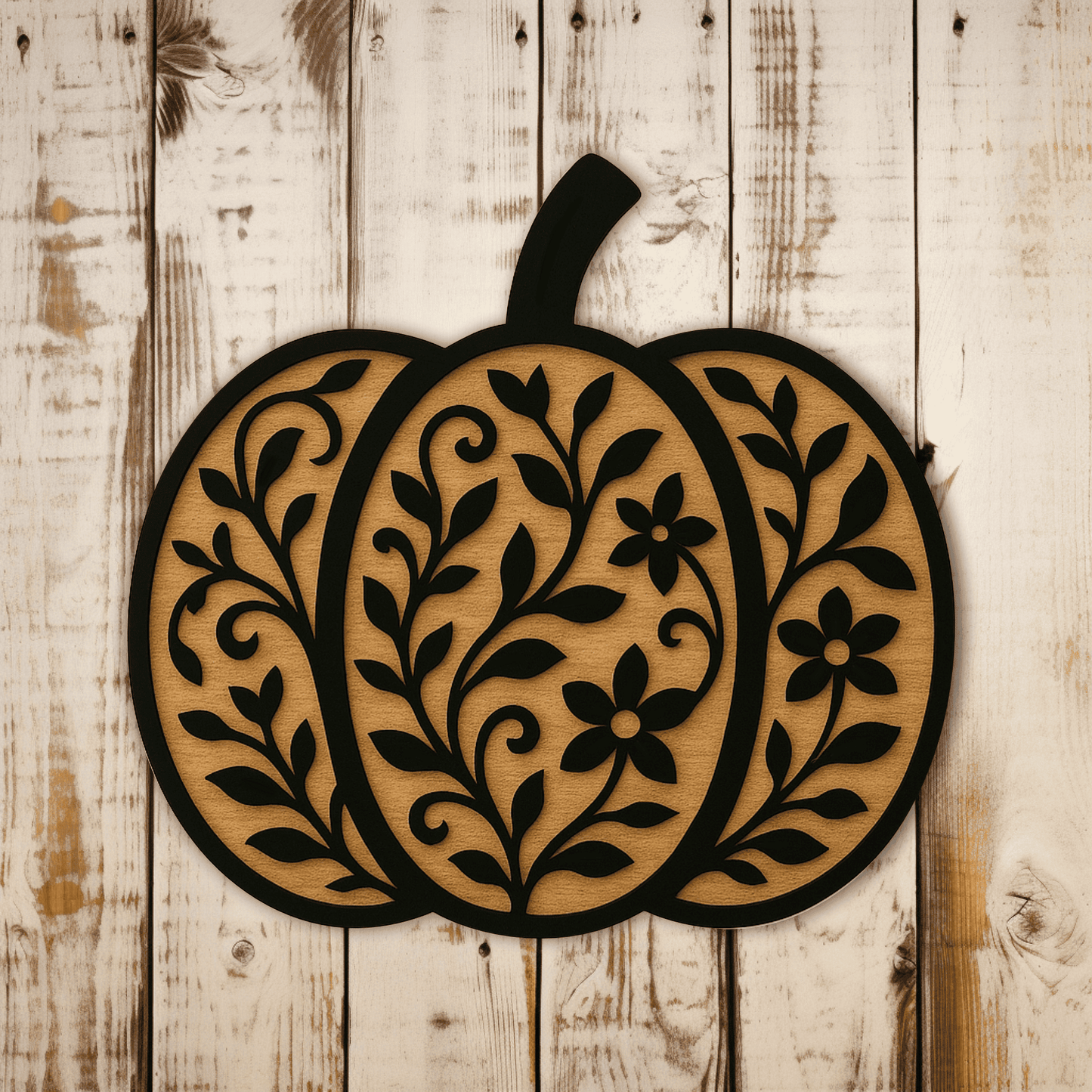 Thanksgiving floral pumpkin SVG for engraving