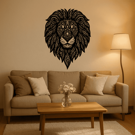 Tribal lion SVG cut file for laser cutting