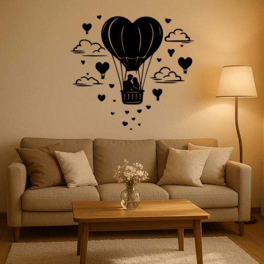 Heart shaped hot air balloon SVG DXF for xTool, Silhouette and laser projects