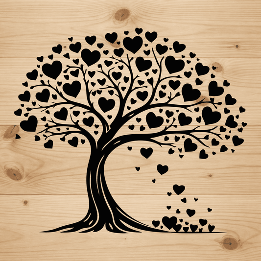 Heart tree design SVG DXF for xTool, Silhouette and laser projects