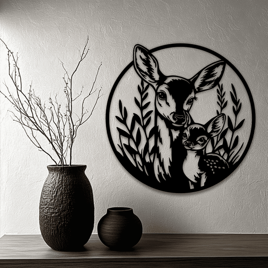 Deer Family SVG – Mom and Baby Design for Cricut, CNC & Wall Decor, Buy Dxf files