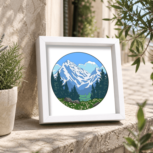 alpine mountain multilayer svg for cricut