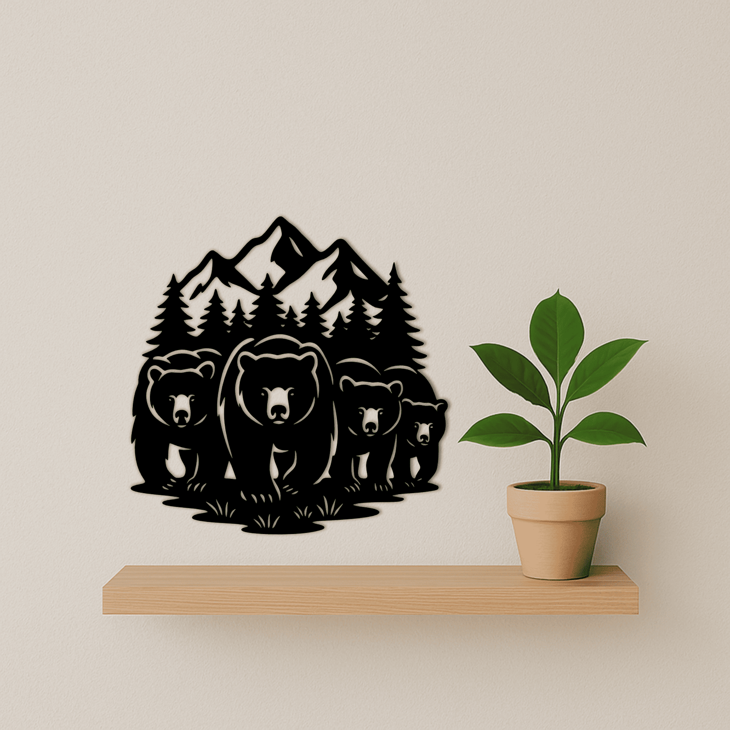 Mountain bears SVG DXF for rustic wall art and handmade gifts