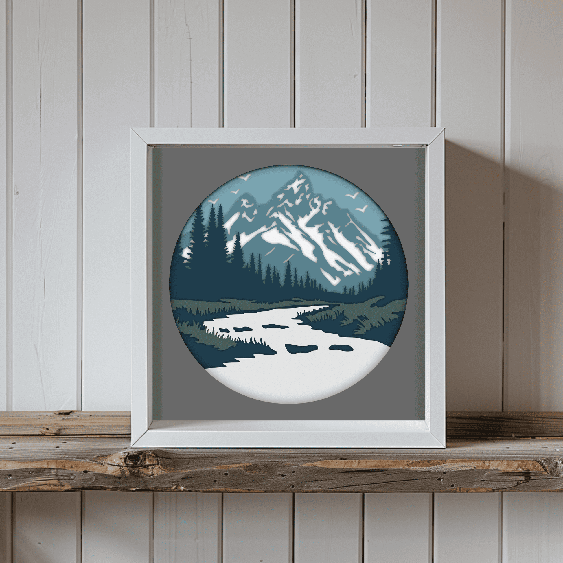 Unique Gift DIY: Mountains 3D Layered SVG, EPS Files, Papercut Template, Instant Download, Cut Files Shop