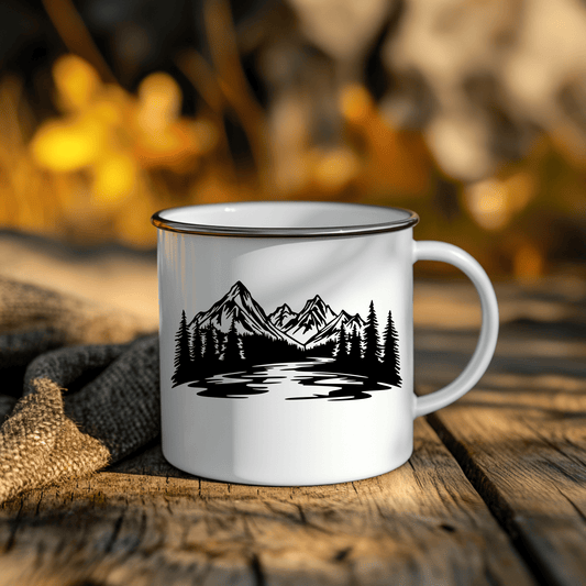 Mountains Design DXF for CNC Laser Cutting, SVG for Wall Decals & Cars