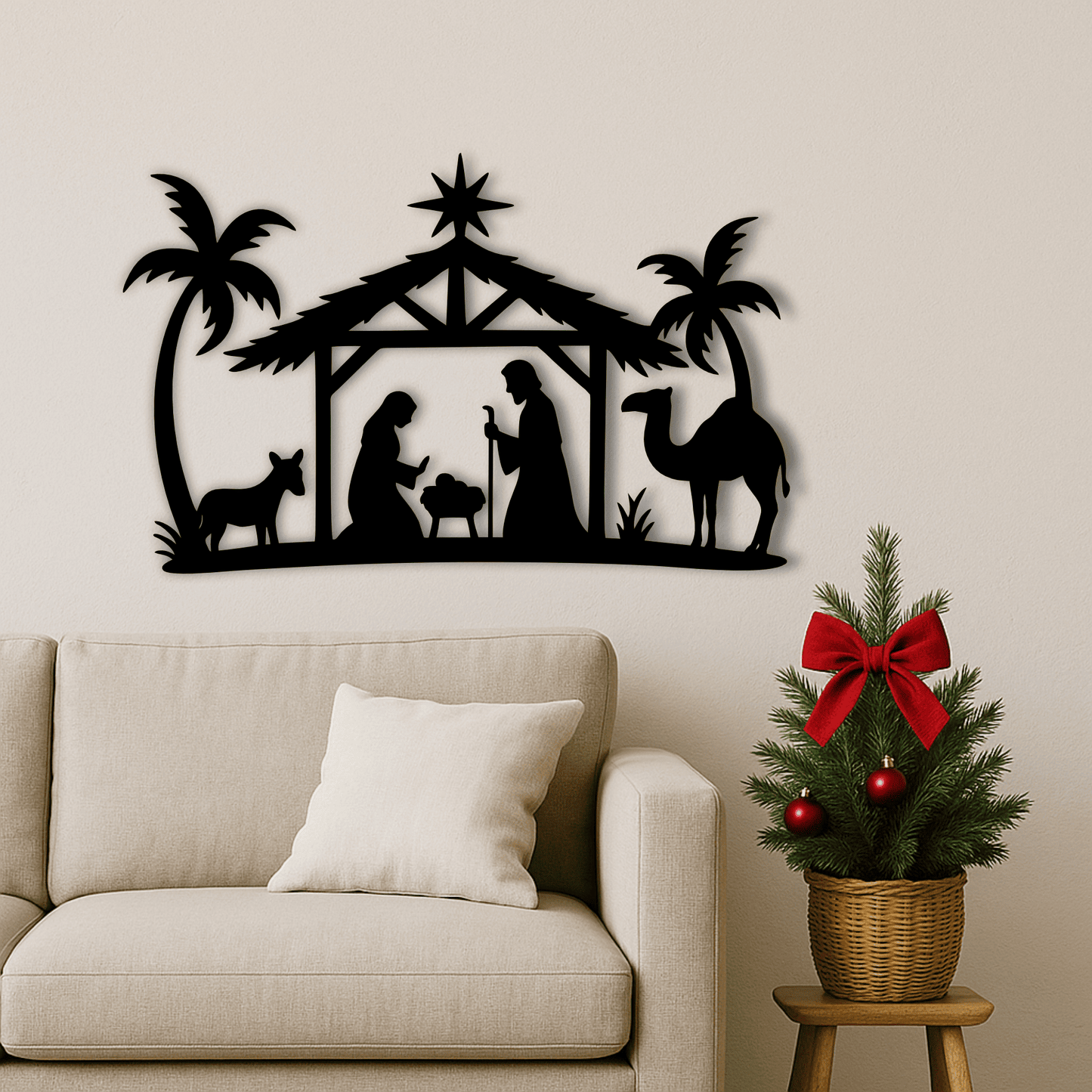 Nativity DXF for rustic wall art and Christmas market products