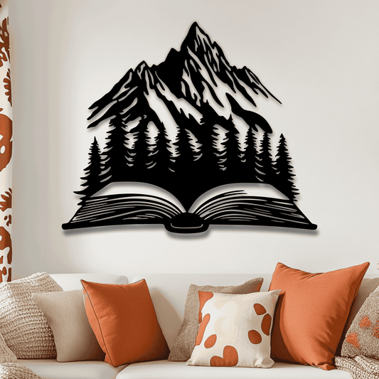 Open Book Nature Scene SVG, Sublimation Design, DXF for Laser Cutting
