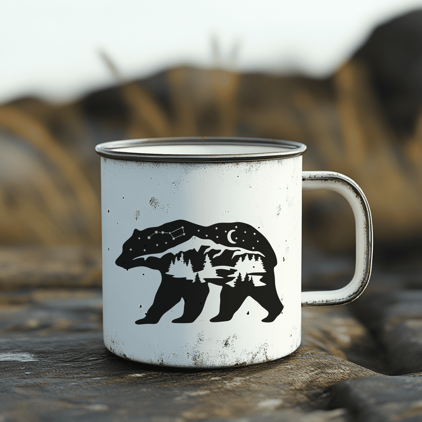 Bear with forest Vector Cut Files, SVG for Cricut, DXF for CNC & Laser Cutting