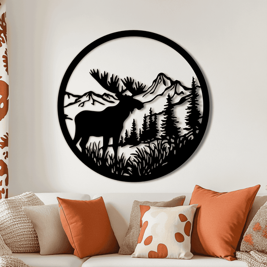 Circle Decorative DXF, Windmill Scene SVG, Moose SVG, and Sublimation Art