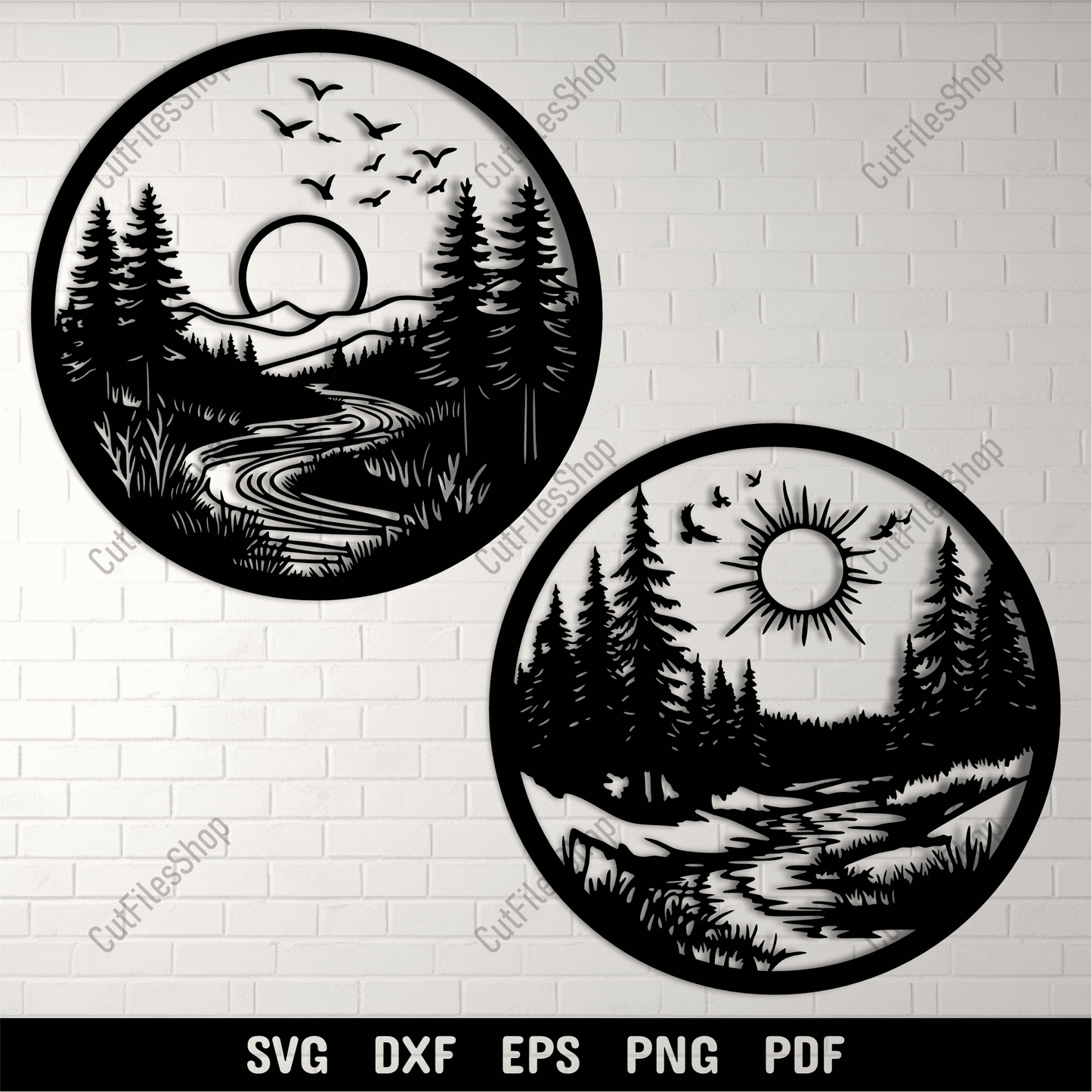 Nature Scenes SVG for Cricut, Vinyl Cutting, and Silhouette Projects